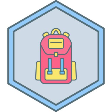 Sırt çantası. Web simgesi basit illüstrasyon