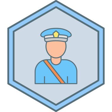 Polis memuru ikon vektör illüstrasyonu