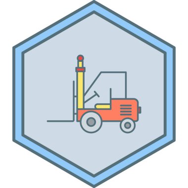 Forklift kamyon ikonu. Web için dağıtım van vektör simgelerinin özet çizimi