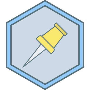 İğne simgesine bas. vektör illüstrasyonu