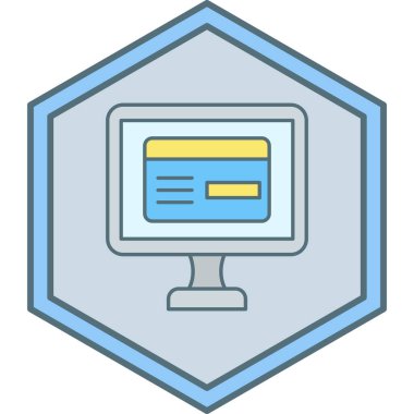 bilgisayar monitörü ikon vektör illüstrasyonu