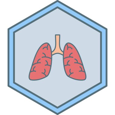 akciğer vektör simgesi modern basit illüstrasyon