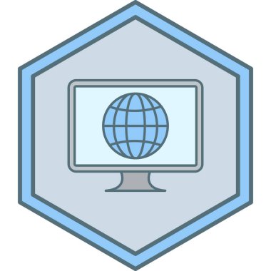 Bilgisayar modern simgesinin vektör illüstrasyonu