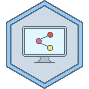 bilgisayar izleme simgesi, vektör illüstrasyonu