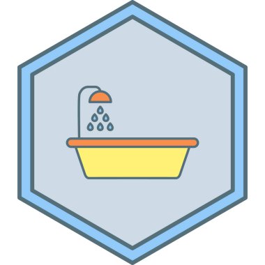 Banyo yap. Web simgesi vektör illüstrasyonu