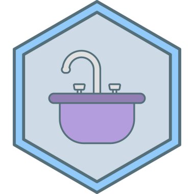 Küvet. Web simgesi vektör illüstrasyonu