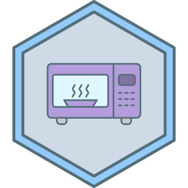 Mikrodalga fırın ikonu. Ağ için mutfak sobası vektör simgelerinin basit çizimi