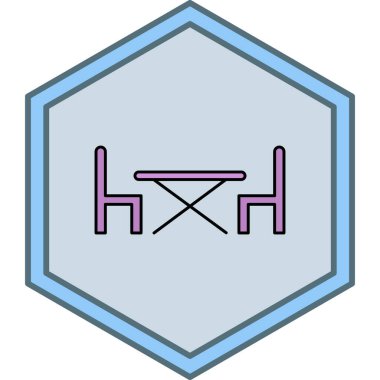 Sandalye simgesine sahip tablonun vektör illüstrasyonu