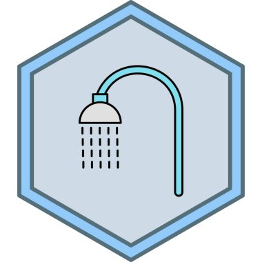 Duş ikonu. Web için basit su musluğu vektör simgeleri çizimi