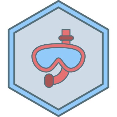 tüple dalış simgesi, vektör illüstrasyonu