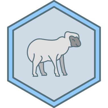 Koyun ağı simgesi basit tasarım çizimi