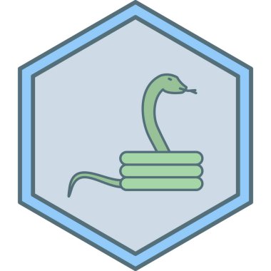 Yılan simgesi, basit tasarım vektör çizimi