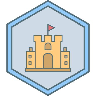 Şato. Web simgesi basit illüstrasyon