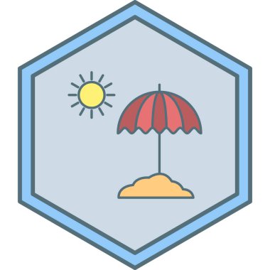 şemsiye simgesi vektör illüstrasyonu