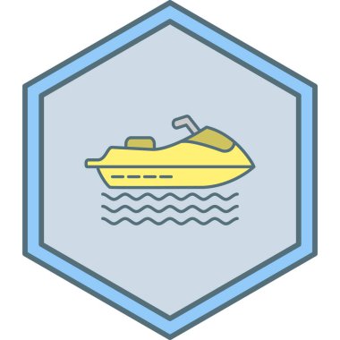 Bir tekne simgesinin vektör illüstrasyonu