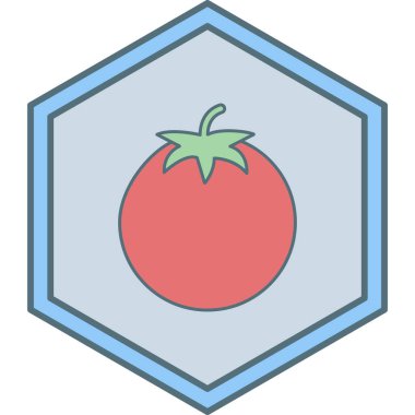 Domates ikonu, vektör illüstrasyonu basit tasarım