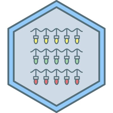 Noellerde ışık simgesi, vektör illüstrasyonu basit tasarım