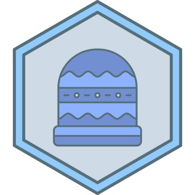 Noel şapkası simgesi, vektör illüstrasyonu basit tasarım