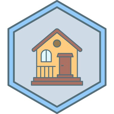 Bir ev simgesinin vektör illüstrasyonu