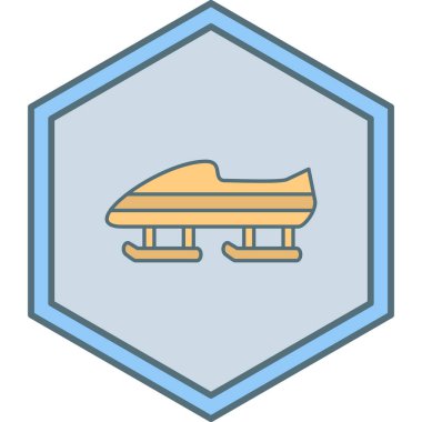 kızak simgesi, vektör illüstrasyonu basit tasarım