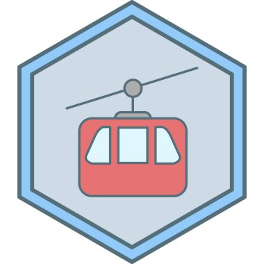 kablo araba simgesi, vektör illüstrasyonu basit tasarım