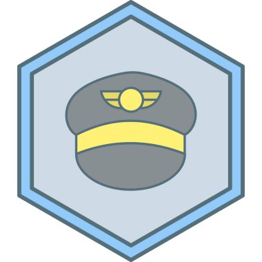 pilot şapka web simgesi basit tasarım illüstrasyonu