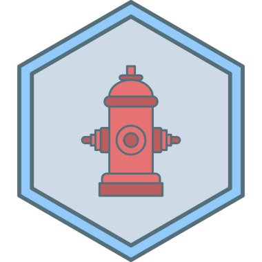 Yangın musluğu simgesi. Beyaz arkaplanda izole edilmiş web tasarımı için su borusu vektör simgelerinin basit çizimi