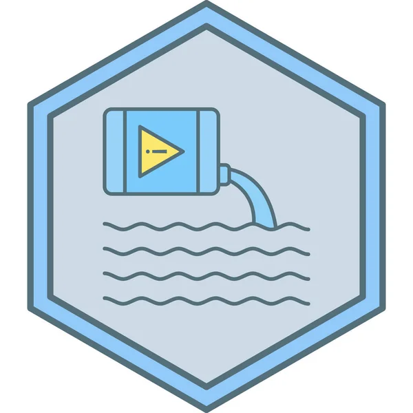 Vector Illustration Sea Poluution Icon — Stock Vector
