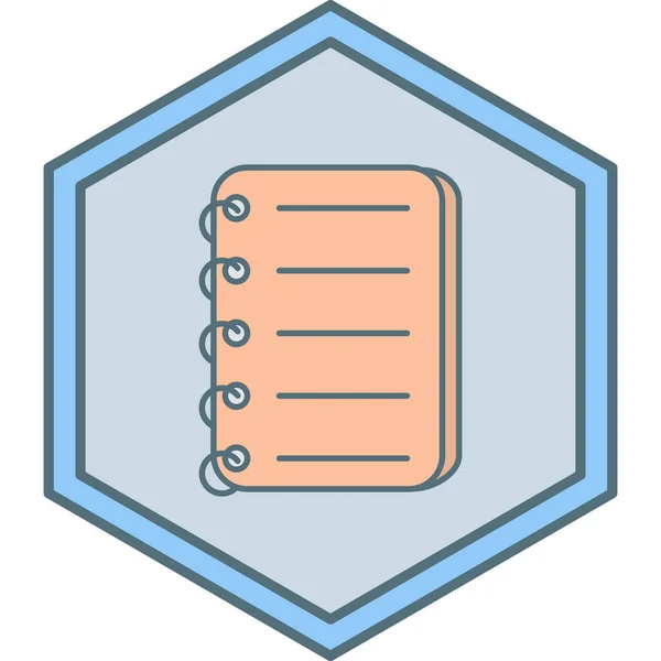 Cuaderno Icono Web Ilustración Simple — Vector de stock