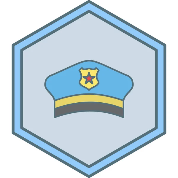 Icono Gorra Militar Ilustración Vectorial — Vector de stock