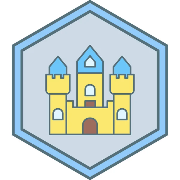 Castle Ícone Web Ilustração Simples — Vetor de Stock