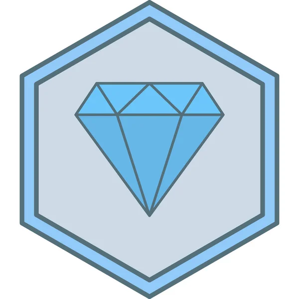 Diamante Ícone Web Ilustração Simples —  Vetores de Stock
