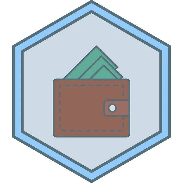 Brieftasche Web Ikone Einfaches Design — Stockvektor