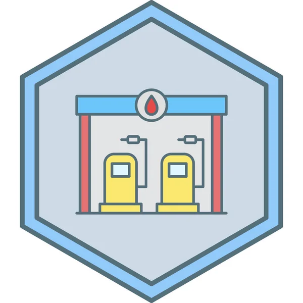 Illustrazione Vettoriale Icona Una Stazione Servizio — Vettoriale Stock