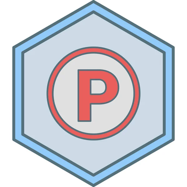 Ikona Parkovacího Znaku Vektorová Ilustrace Pro Osobní Komerční Použití — Stockový vektor