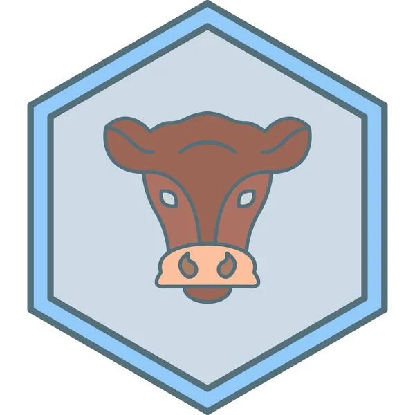 Cow Web Icon Simple Illustration — Stock Vector