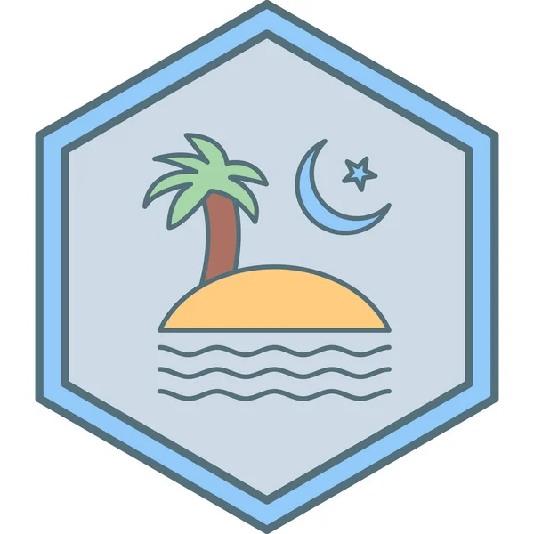 Ilustración Vectorial Icono Playa — Vector de stock