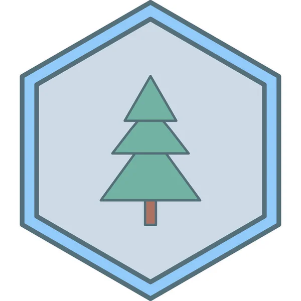 Árbol Navidad Icono Vector Ilustración — Vector de stock