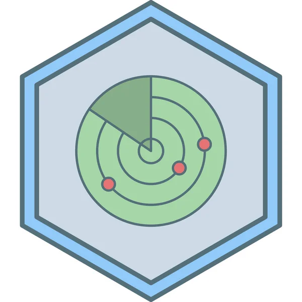 Radarsymbol Einfache Designvektorillustration — Stockvektor