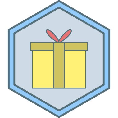 hediye kutusu simgesi, vektör illüstrasyonu