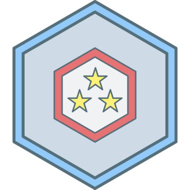 askeri rozet simgesi, vektör illüstrasyonu