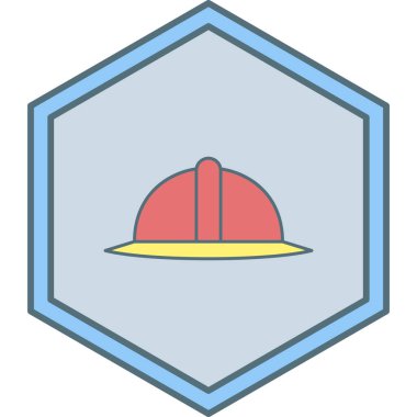 İnşaat miğferi simgesinin vektör illüstrasyonu