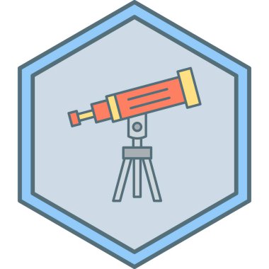 Teleskop. Web simgesi basit illüstrasyon