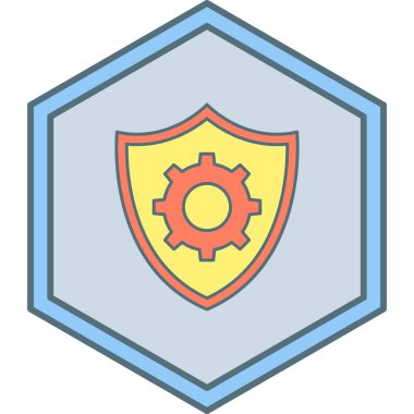 Kalkan. Web simgesi basit illüstrasyon