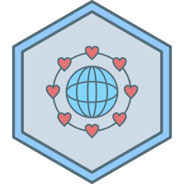 Kalp. Web simgesi basit tasarım