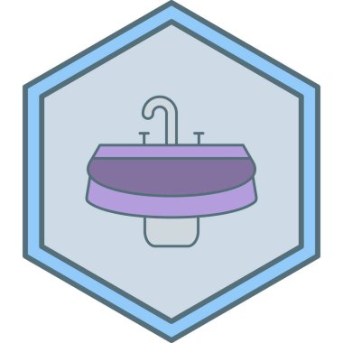 banyo vektör simgesi modern basit illüstrasyon