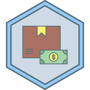 Bir kutu simgesinin vektör illüstrasyonu