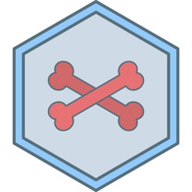 Kemik simgesi vektör illüstrasyonu