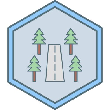 Yol simgesi vektörü. orman sembolü.