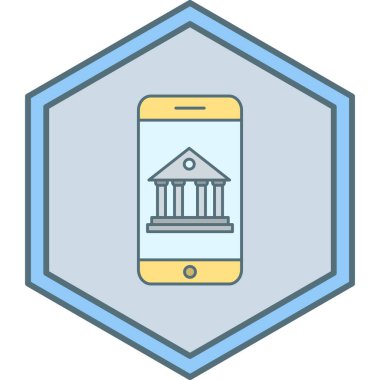 mobil bankacılık simgesi, vektör illüstrasyonu